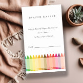 Cute Crayon Fun Rainbow Diaper Raffle Baby shower Informatiekaartje