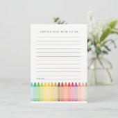 Cute Crayon Fun regenboogadvies voor Baby shower Informatiekaartje (Staand voorkant)