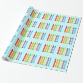 Cute Crayon Wrapping Paper Cadeaupapier (Uitgerold)