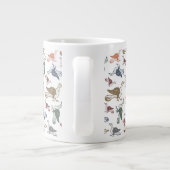 Cute Crazy Bird Pattern - Bird Watcher's Funny Grote Koffiekop (Achterkant)