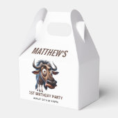 Cute Crazy Cheetah Farm Theme 1st Birthday Bedankdoosjes (Achterkant)