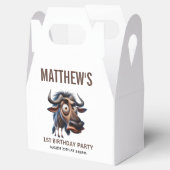 Cute Crazy Cheetah Farm Theme 1st Birthday Bedankdoosjes (Geopend)