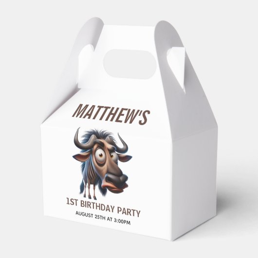 Cute Crazy Cheetah Farm Theme 1st Birthday Bedankdoosjes (Voorkant Zijde)