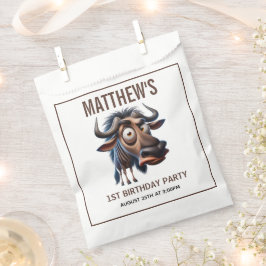 Cute Crazy Cheetah Farm Theme 1st Birthday Bedankzakje