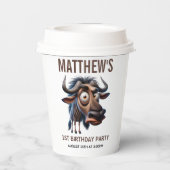 Cute Crazy Cheetah Farm Theme 1st Birthday Papieren Bekers (Achterkant)