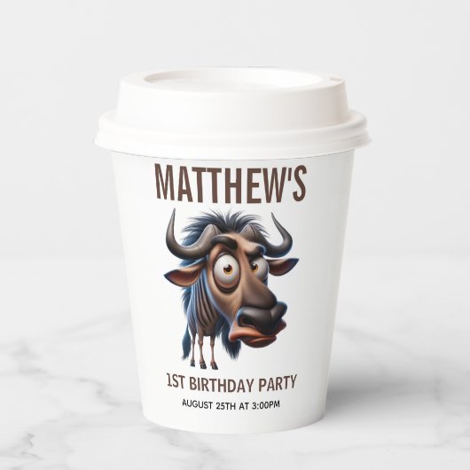 Cute Crazy Cheetah Farm Theme 1st Birthday Papieren Bekers (Voorkant)