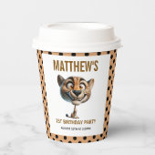 Cute Crazy Cheetah Farm Theme 1st Birthday Papieren Bekers (Voorkant)