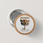 Cute Crazy Cheetah Farm Theme 1st Birthday Ronde Button 3,2 Cm (Voorkant /achterkant)