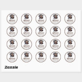 Cute Crazy Cheetah Farm Theme 1st Birthday Ronde Sticker (Vel)