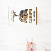 Cute Crazy Cheetah Farm Theme 1st Birthday Spandoek (Insitu)