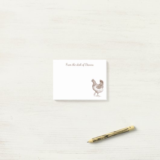 Cute Crazy Chicken Lady Boerderij Farmer Rooster Post-it® Notes (Op bureau)