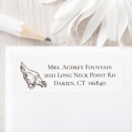 Cute Crazy Chicken Lady Boerderij Rooster Farmer Etiket (Insitu)