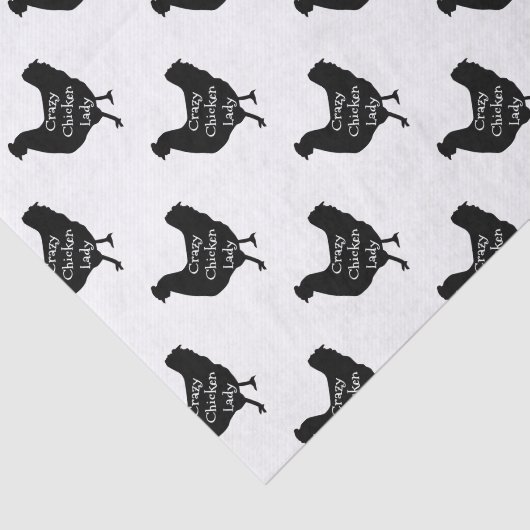 Cute Crazy Chicken Lady Chicken Silhouette Tissuepapier (Detail)