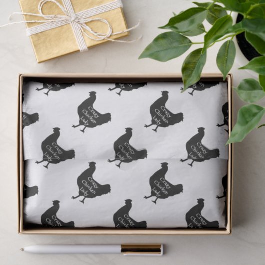 Cute Crazy Chicken Lady Chicken Silhouette Tissuepapier (Geschenk)