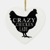 Cute Crazy Chicken Lady Keramisch Ornament (Voorkant)