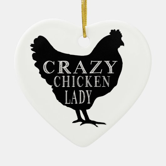 Cute Crazy Chicken Lady Keramisch Ornament (Voorkant)