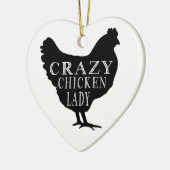 Cute Crazy Chicken Lady Keramisch Ornament (Links)