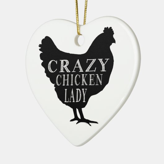 Cute Crazy Chicken Lady Keramisch Ornament (Links)