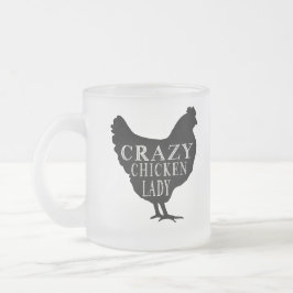 Cute Crazy Chicken Lady Matglas Koffiemok