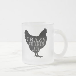 Cute Crazy Chicken Lady Matglas Koffiemok