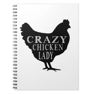 Cute Crazy Chicken Lady Notitieboek
