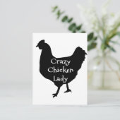 Cute Crazy Chicken Lady Silhouette Briefkaart (Staand voorkant)