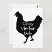 Cute Crazy Chicken Lady Silhouette Briefkaart (Voorkant / Achterkant)