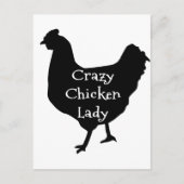 Cute Crazy Chicken Lady Silhouette Briefkaart (Voorkant)