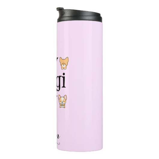 Cute Crazy Corgi Lady Thermosbeker (Geroteerd rechts)