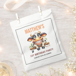 Cute Crazy Cow Farm Theme 1st Birthday Bedankzakje