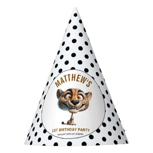 Cute Crazy Cow Farm Theme 1st Birthday Feesthoedjes (Voorkant)