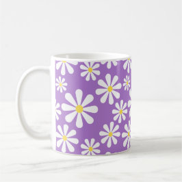 Cute Crazy Daisy Personalised Paars Yellow Koffiemok