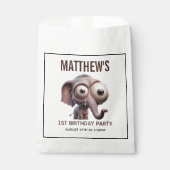 Cute Crazy elephant Farm Theme 1st Birthday Bedankzakje (Voorkant)