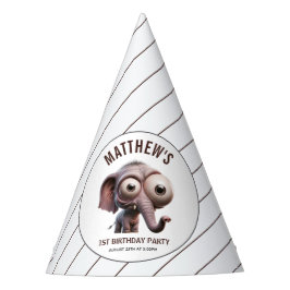 Cute Crazy elephant Farm Theme 1st Birthday Feesthoedjes