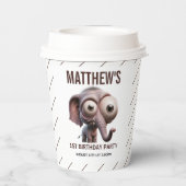 Cute Crazy elephant Farm Theme 1st Birthday Papieren Bekers (Achterkant)