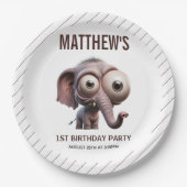 Cute Crazy elephant Farm Theme 1st Birthday Papieren Bordje (Voorkant)