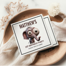 Cute Crazy elephant Farm Theme 1st Birthday Servet