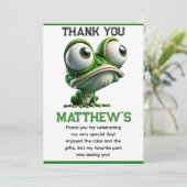 Cute Crazy Frog Farm Thema 1e Verjaardag Bedankkaart (Staand voorkant)