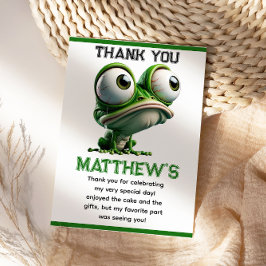 Cute Crazy Frog Farm Thema 1e Verjaardag Bedankkaart