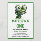 Cute Crazy Frog Farm Thema 1e Verjaardag  Kaart (Voorkant)