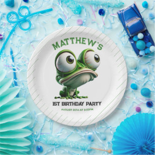 Cute Crazy Frog Farm Thema 1e Verjaardag Papieren Bordje