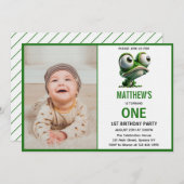 Cute Crazy Frog Farm Theme 1st Birthday Kaart (Voorkant / Achterkant)