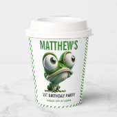 Cute Crazy Frog Farm Theme 1st Birthday Papieren Bekers (Achterkant)