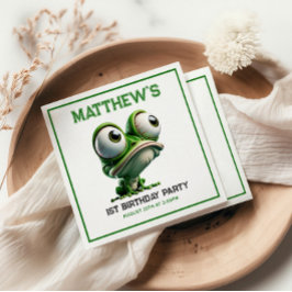 Cute Crazy Frog Farm Theme 1st Birthday Party Servet