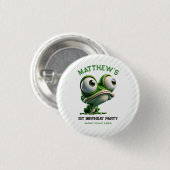 Cute Crazy Frog Farm Theme 1st Birthday Ronde Button 3,2 Cm (Voorkant /achterkant)