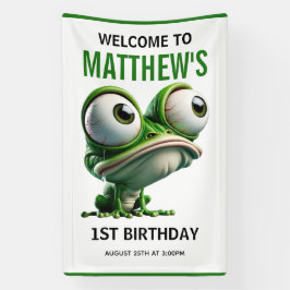 Cute Crazy Frog Farm Theme 1st Birthday Spandoek