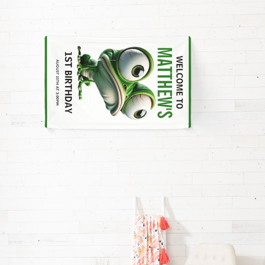 Cute Crazy Frog Farm Theme 1st Birthday Spandoek (Insitu)