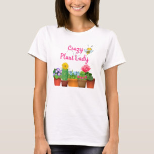 Cute Crazy Plant Lady/Cactus Garden Summer T-shirt