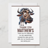 Cute Crazy Wildebeest Farm Theme 1st Birthday Bedankkaart (Voorkant)