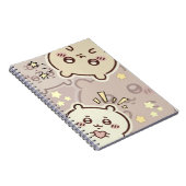 Cute Cream Bear Pattern Spiral Notebook - Minimali Notitieboek (Rechterzijde)